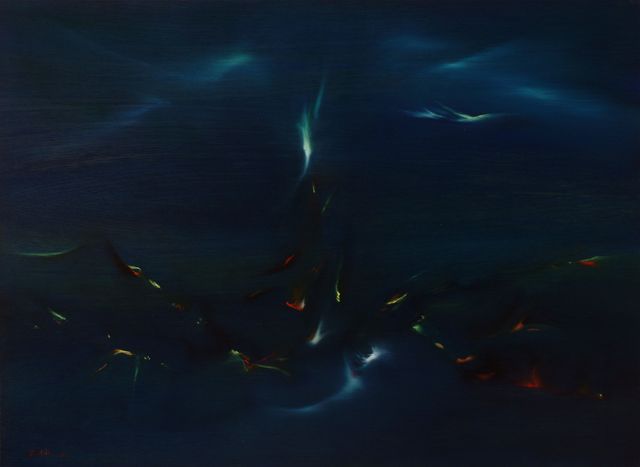 “Nocturne valaisan” – Huile sur bois 60 X 82